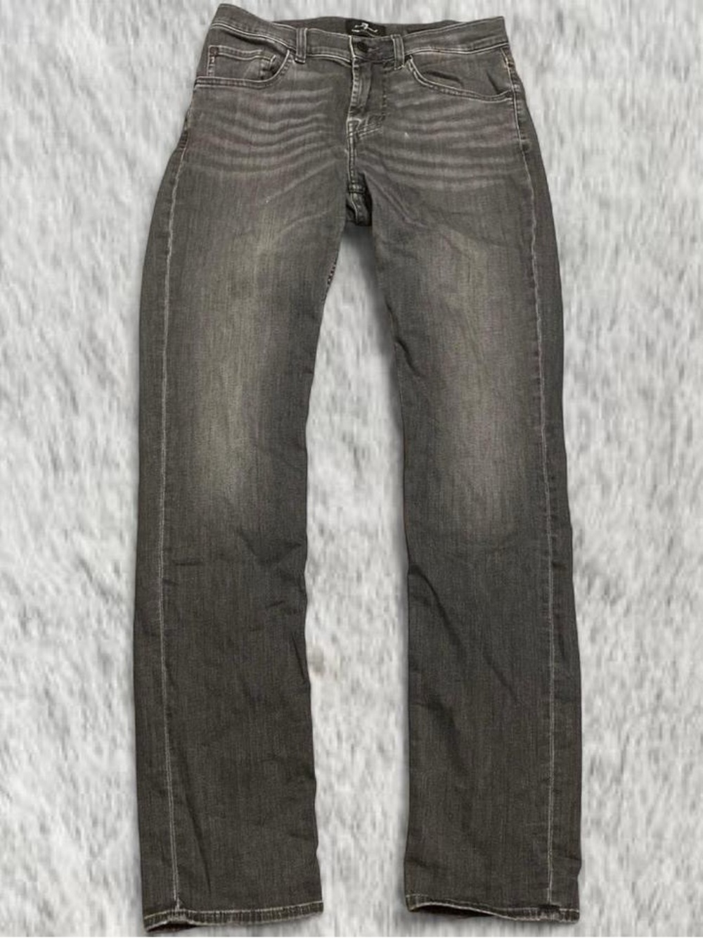 7 For All Mankind Men's Charcoal Straight Jeans